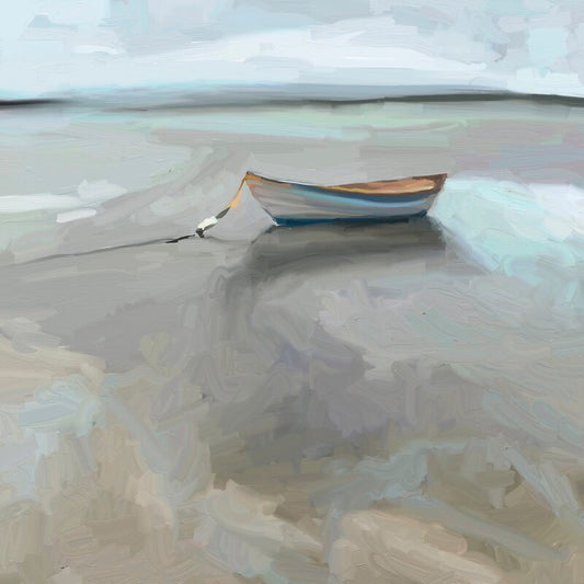 Coastal Serenity: Tranquil Provincetown Boat Oil Painting