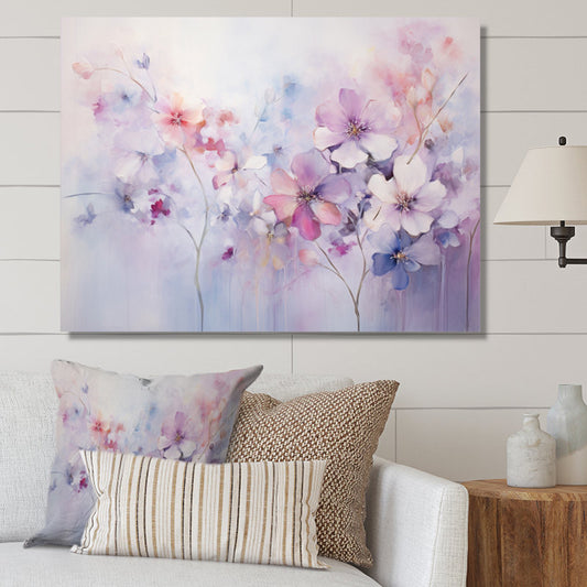 Dreamy Purple Floral Oil Painting for Elegant Home Décor