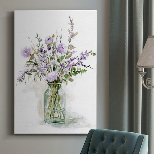 Elegant Purple Floral Arrangement Oil Painting for Home Decor