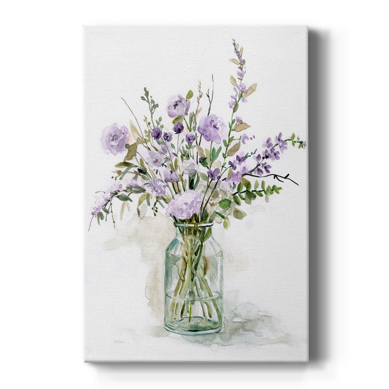Elegant Purple Floral Arrangement Oil Painting for Home Decor