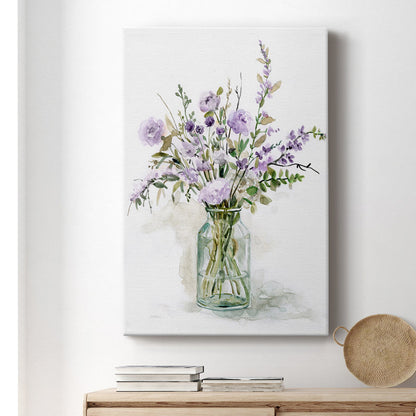 Elegant Purple Floral Arrangement Oil Painting for Home Decor