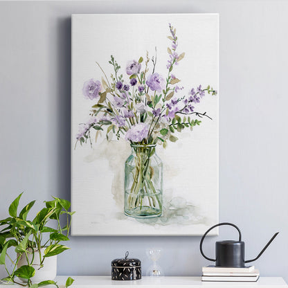 Elegant Purple Floral Arrangement Oil Painting for Home Decor