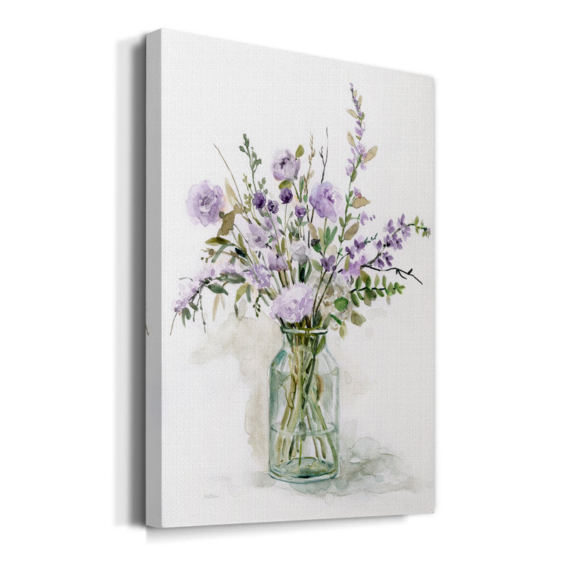 Elegant Purple Floral Arrangement Oil Painting for Home Decor