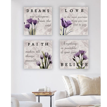 Stunning Purple Tulip Wall Art Set for Elegant Bathroom Decor