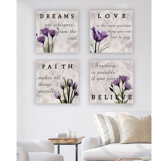 Stunning Purple Tulip Wall Art Set for Elegant Bathroom Decor