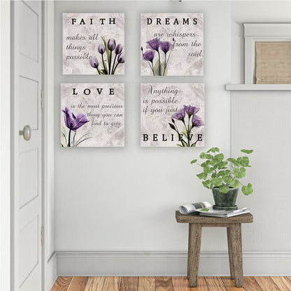 Stunning Purple Tulip Wall Art Set for Elegant Bathroom Decor