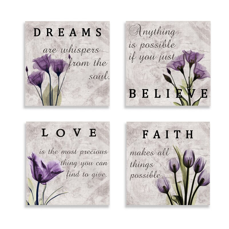 Stunning Purple Tulip Wall Art Set for Elegant Bathroom Decor