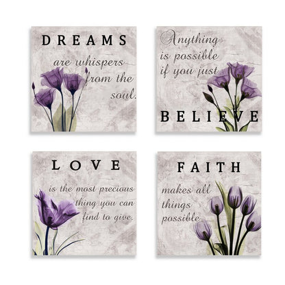 Stunning Purple Tulip Wall Art Set for Elegant Bathroom Decor
