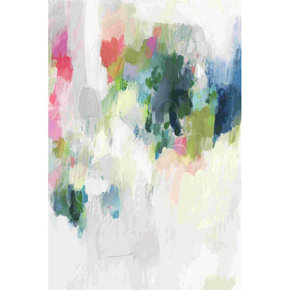 Vibrant Raspberry and Teal Abstract Oil Painting