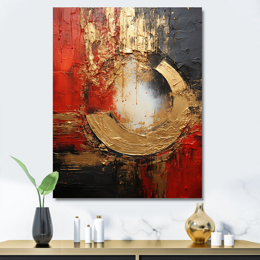 Elegant Red and Gold Abstract Spiral Art for Modern Home Décor