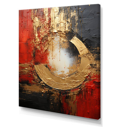 Elegant Red and Gold Abstract Spiral Art for Modern Home Décor