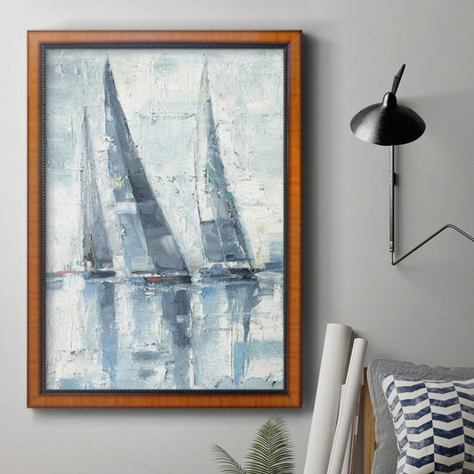 Abstract Sailing Scene Oil Painting for Nautical Home Decor
