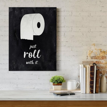 Embrace Life's Roll with It: Modern Black and White Art for Home Decor