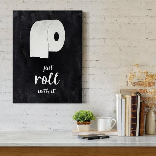 Embrace Life's Roll with It: Modern Black and White Art for Home Decor