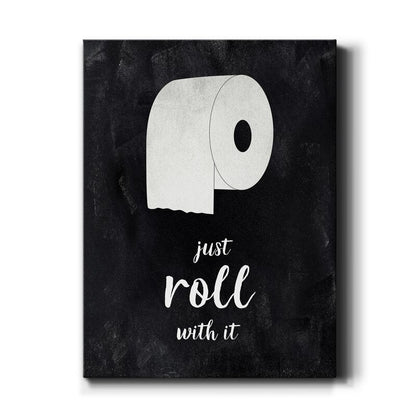 Embrace Life's Roll with It: Modern Black and White Art for Home Decor
