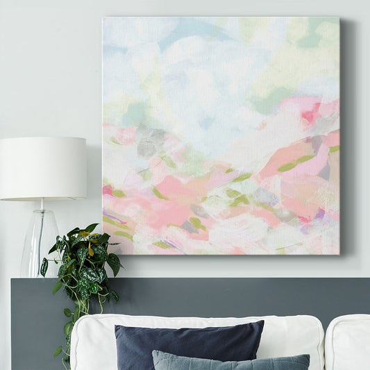 Blossoming Rose Abstract Landscape Oil Painting for Home Decor