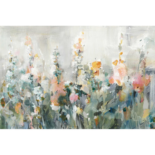 Charming Floral Landscape Oil Painting for Cozy Home Décor