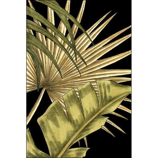 Tropical Leaf Abstract Art Print - Nature-Inspired Oil Painting for Home Decor