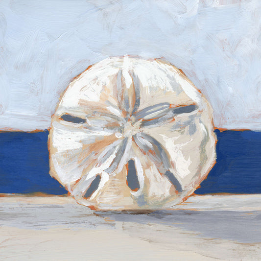 Coastal Sand Dollar Oil Painting - Serene Beach Decor