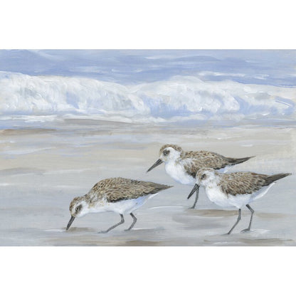 Sandpipers on the Shore - Coastal Landscape Oil Painting Art Print