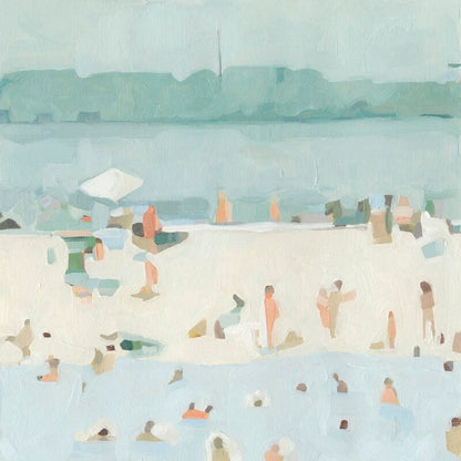 Serene Beach Day Oil Painting