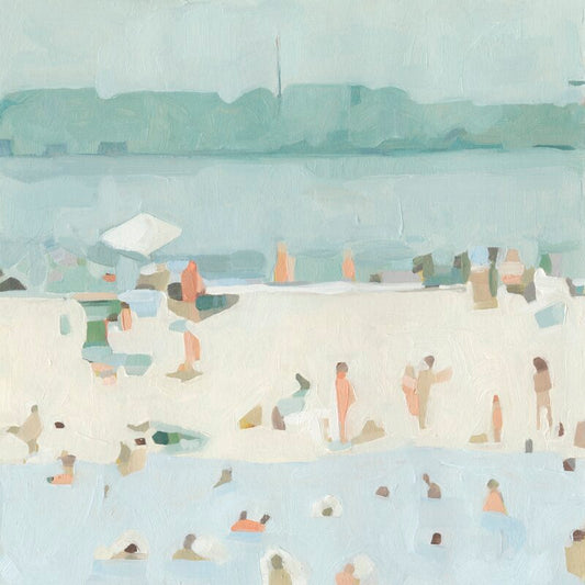 Serene Beach Day Oil Painting