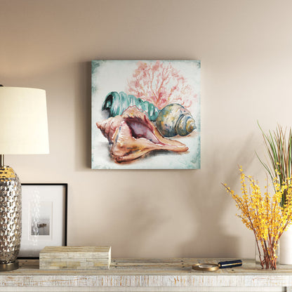 Beautiful Coastal Sea Shells Oil Painting for Nautical Home Décor