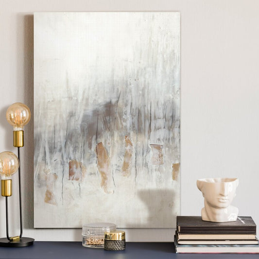 Serene Seaglass Abstract Oil Painting for Modern Home Decor