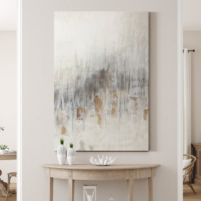 Serene Seaglass Abstract Oil Painting for Modern Home Decor