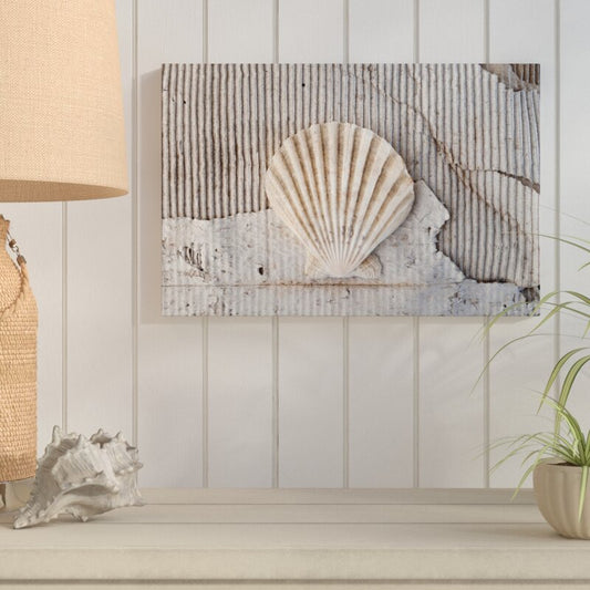 Coastal Elegance: Stunning Oil Painting of Seashells on Textured Background