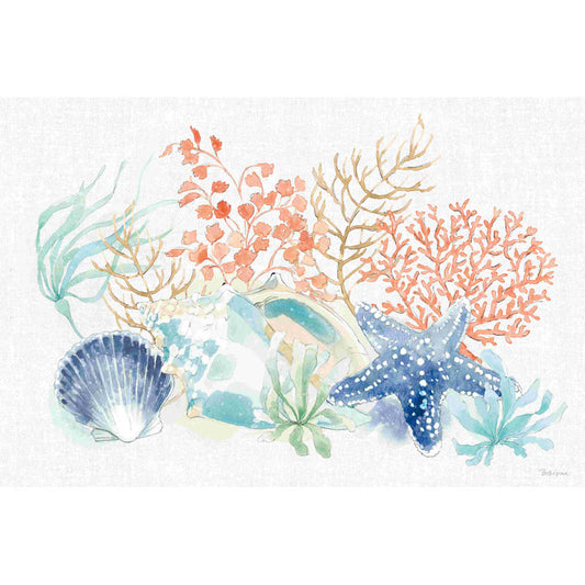 Vibrant Coastal Seascape with Shells and Coral - Relaxing Ocean Art