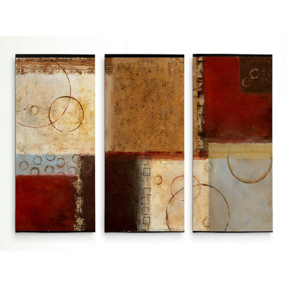 Abstract Oil Painting Triptych in Earthy Tones for Modern Home Decor