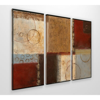 Abstract Oil Painting Triptych in Earthy Tones for Modern Home Decor