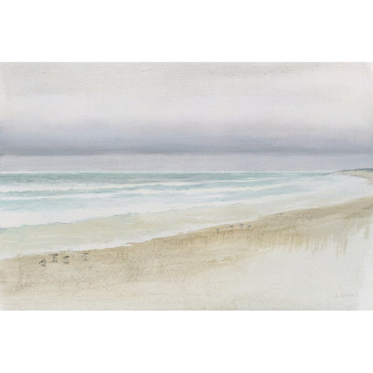 Tranquil Beach Scene Oil Painting