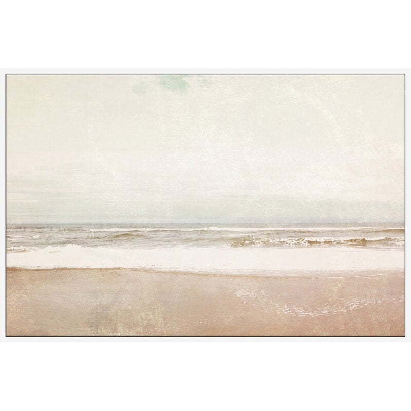 Tranquil Ocean Landscape: Serene Beach Oil Painting for Home D√©cor