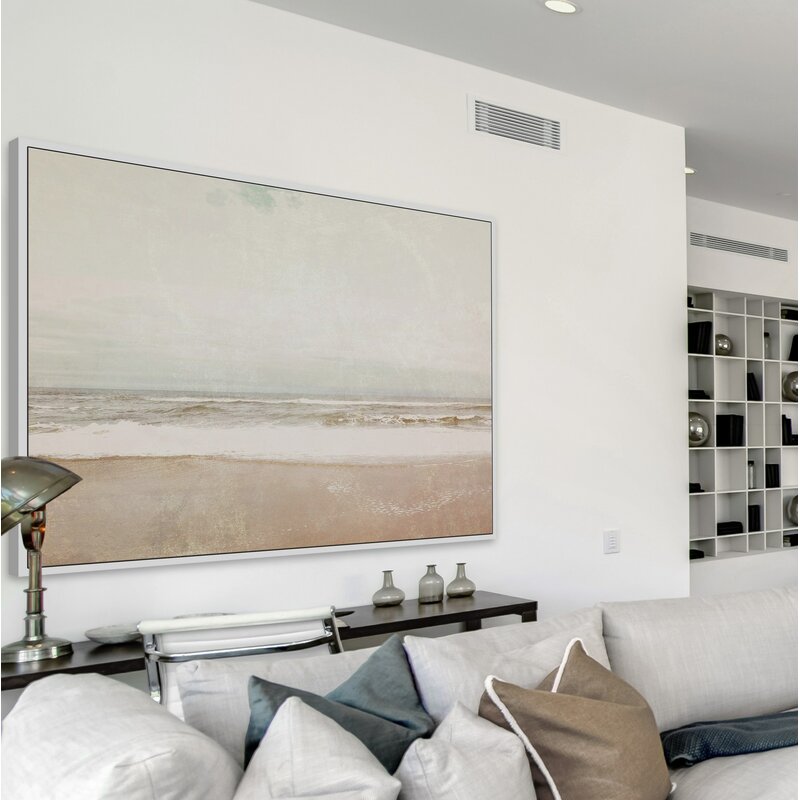 Tranquil Ocean Landscape: Serene Beach Oil Painting for Home D√©cor