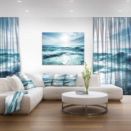 Serene Sunset Over Seychelles Beach - Beautiful Ocean Waves Art