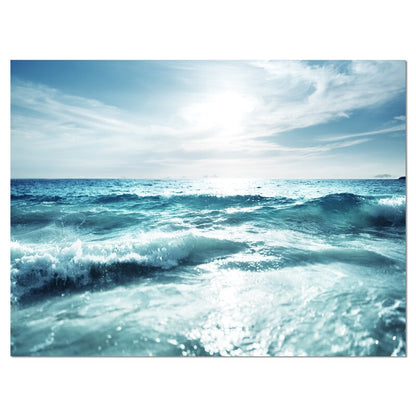 Serene Sunset Over Seychelles Beach - Beautiful Ocean Waves Art