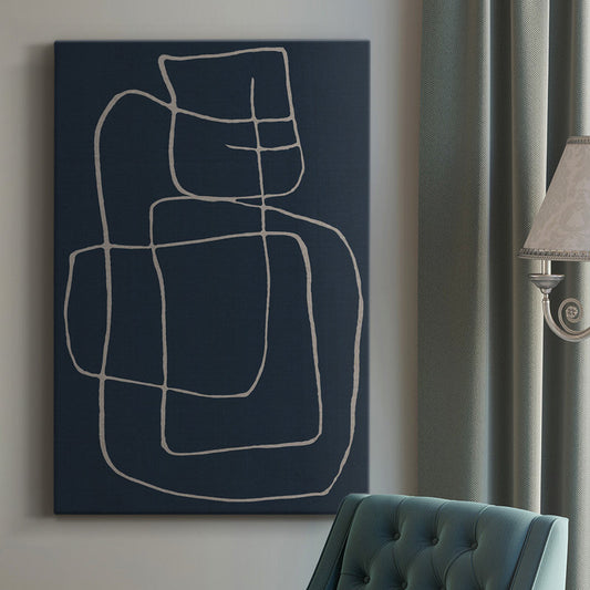 Abstract Night Sky Shapes - Modern Oil Painting for Contemporary D√©cor