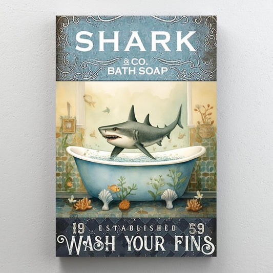 Whimsical Shark Bath Soap Art - Fun Coastal Decor for Home or Beach House