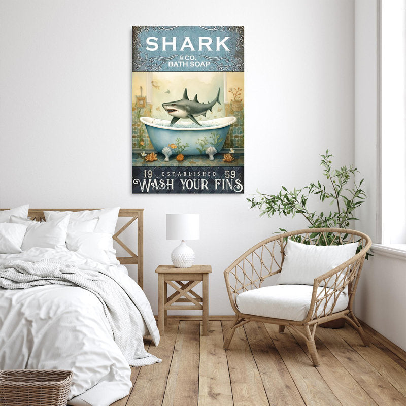 Whimsical Shark Bath Soap Art - Fun Coastal Decor for Home or Beach House