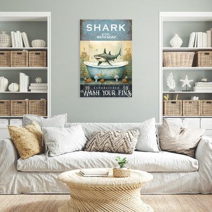 Whimsical Shark Bath Soap Art - Fun Coastal Decor for Home or Beach House