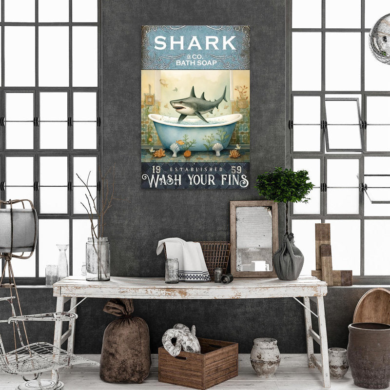 Whimsical Shark Bath Soap Art - Fun Coastal Decor for Home or Beach House