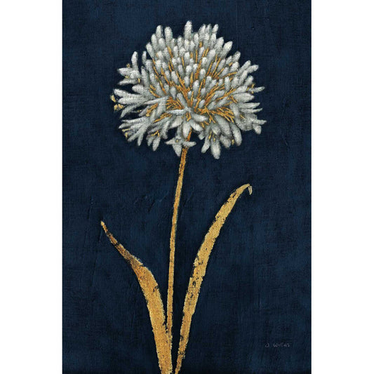 Elegant White Flower Oil Painting on Dark Background