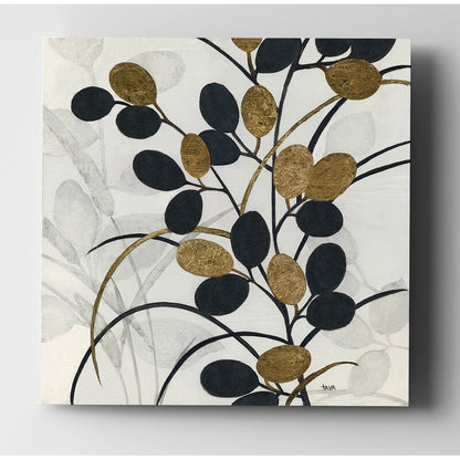 Elegant Black and Gold Olive Tree Abstract Oil Painting for Modern Home Decor