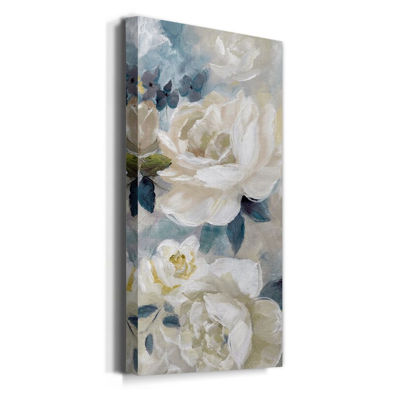 Elegant Floral Oil Painting in Soft Pastels for Home Decor