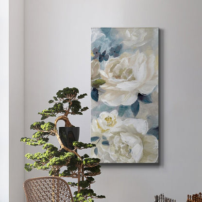 Elegant Floral Oil Painting in Soft Pastels for Home Decor