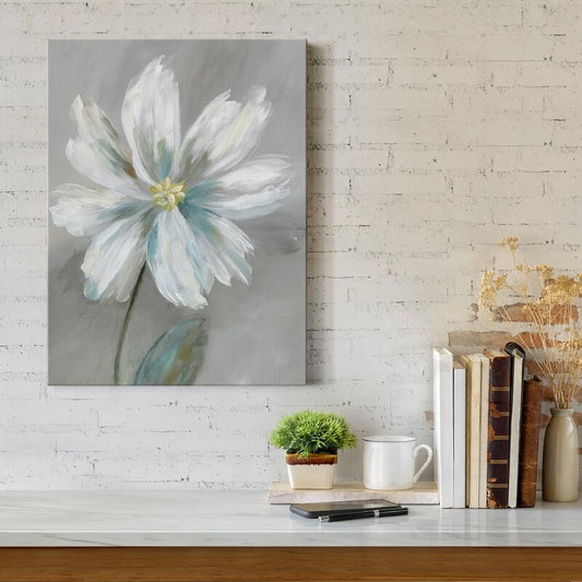 Elegant White Flower Oil Painting for Modern Home Decor