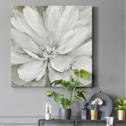 Elegant White Flower Oil Painting for Soft, Serene Home Decor