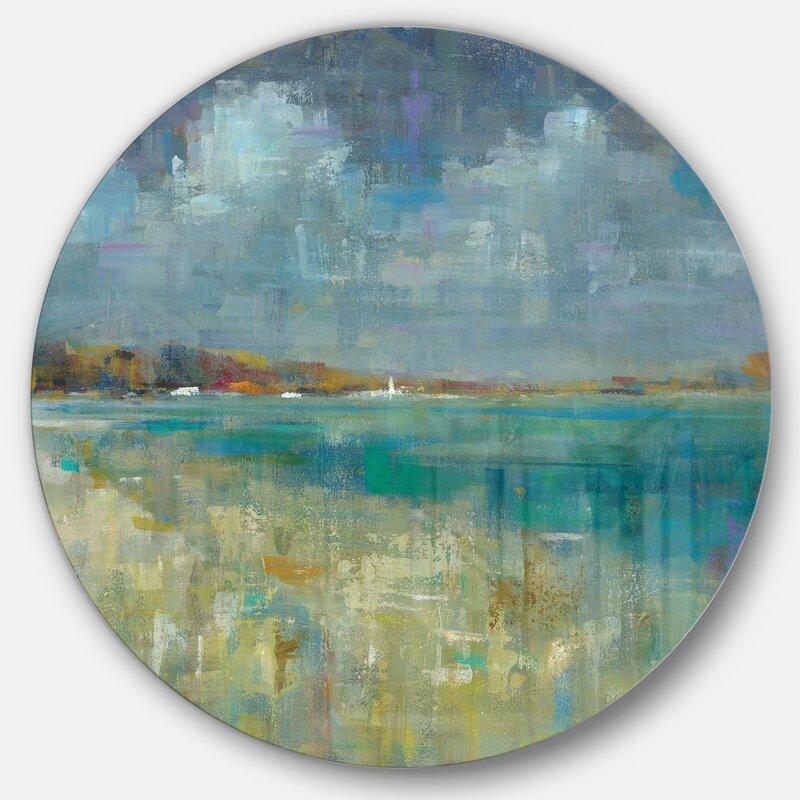 Serene Sky and Sea Coastal Oil Painting for Tranquil Home Decor